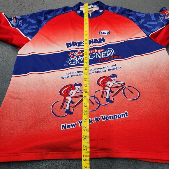 Louis Garneau Men's Cycling Jersey Red 2003 Tour De Wagner Size 2XL - Picture 9 of 14